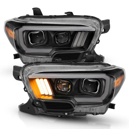 ANZO 2016-2017 Toyota Tacoma Projector Headlights w/ Plank Style Design - 111379-C-Dub Tech