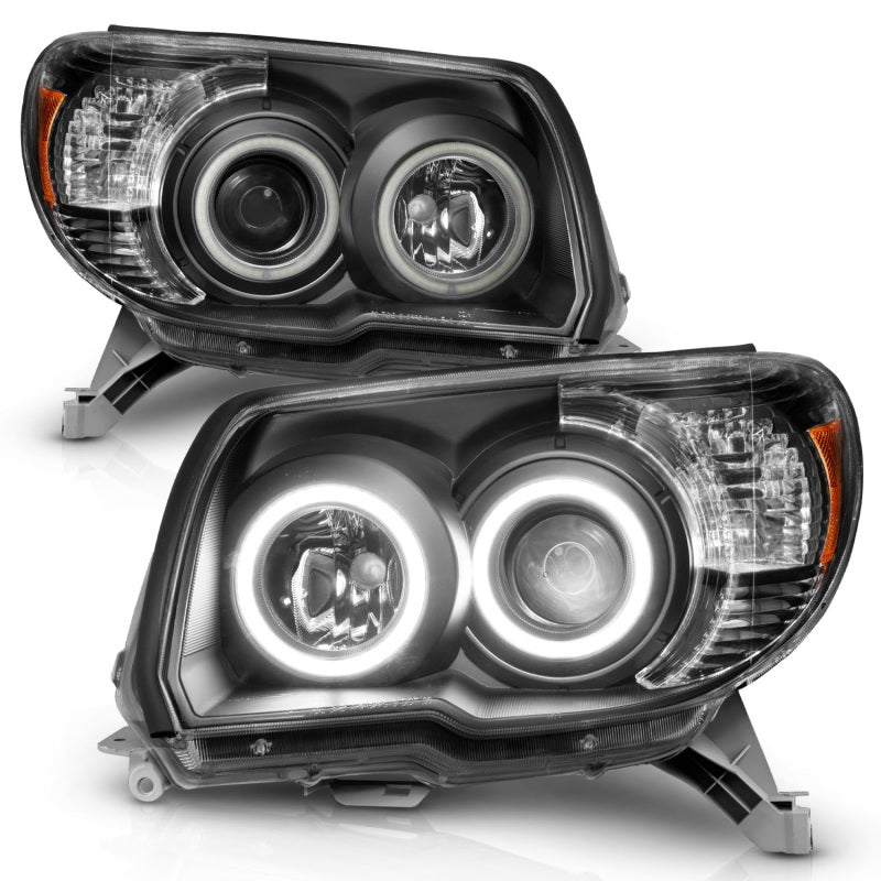 ANZO 2006-2009 Toyota 4Runner Projector Headlights w/ Halo Black - 111320-C-Dub Tech