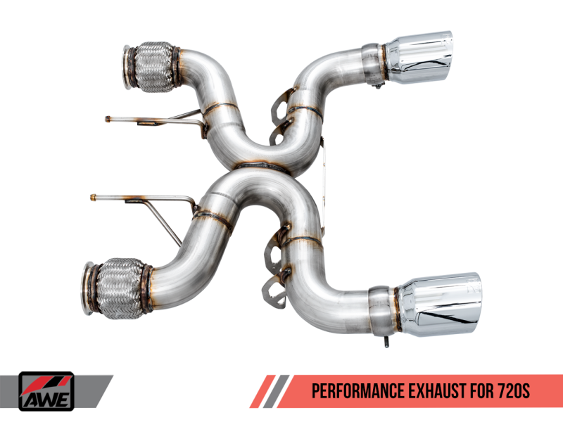 AWE Tuning McLaren 720S Performance Exhaust - Chrome Silver Tips - 3010-32040-C-Dub Tech