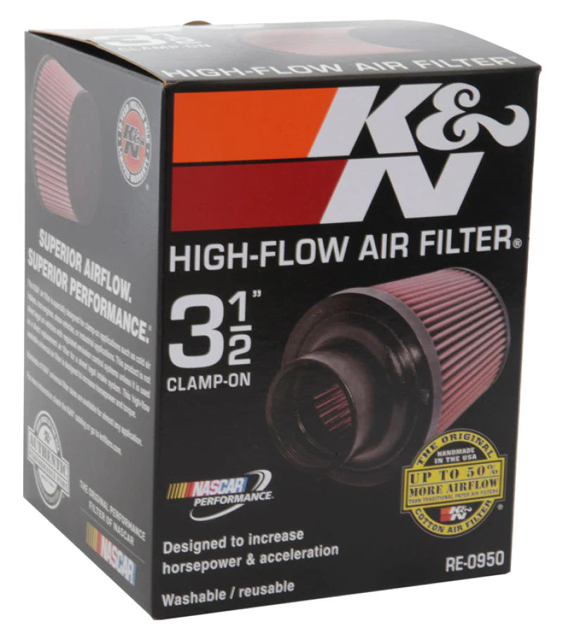 K&N Universal Rubber Filter 3 1/2inch ID FLG / 6inch - RE-0950