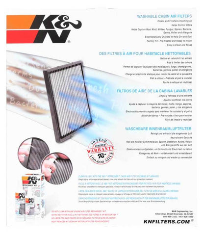 K&N 05-18 Chevrolet Corvette Z06/ZR1 Cabin Air Filter - VF3018