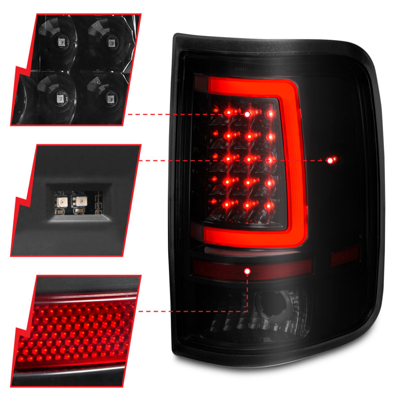 ANZO 2004-2006 Ford F-150 LED Tail Lights w/ Light Bar - 311343