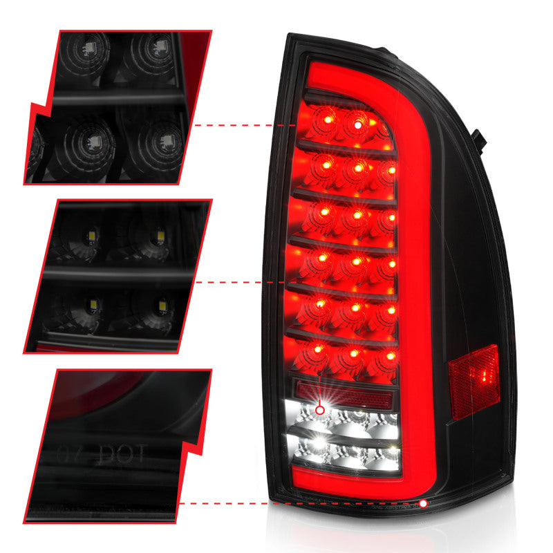 ANZO 05-15 Toyota Tacoma Full LED Tail Lights w/Light Bar - 311428-C-Dub Tech