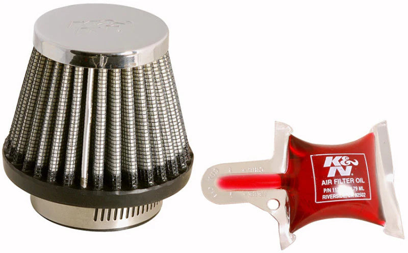 K&N Universal Chrome Filter - Round Tapered - 3in Base - RC-2490