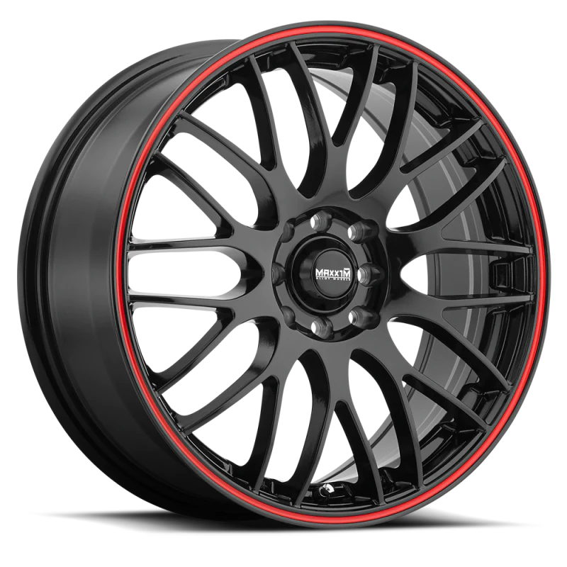 Maxxim Maze 18x7.5 8x100/114.3 ET45 Black/Red Stripe - MZ87D04455