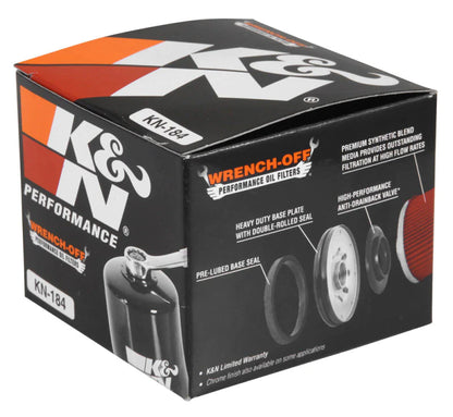 K&N Oil Filter 2.688in Height x 3.031in OD Powersports - - KN-184