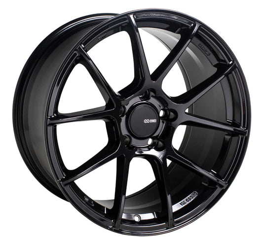 Enkei TS-V 18x9.5 5x114.3 15mm Offset 72.6mm Bore Gloss Black - 522-895-6515BK