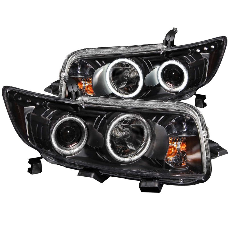 ANZO 2008-2010 Scion Xb Projector Headlights w/ Halo Black - 121280-C-Dub Tech