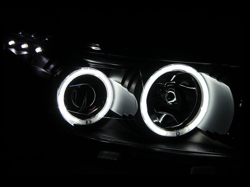 ANZO 2008-2010 Scion Xb Projector Headlights w/ Halo Black - 121280-C-Dub Tech