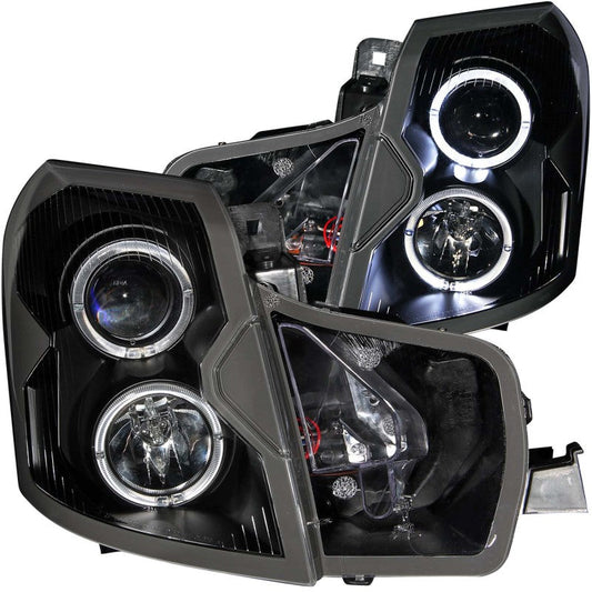 ANZO 2003-2007 Cadillac Cts Projector Headlights w/ Halo Black - 121415