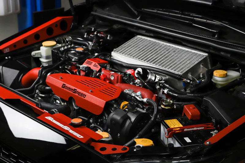 GrimmSpeed 08-21 Subaru STI Boost Control Solenoid Cover - Red - 112000.1