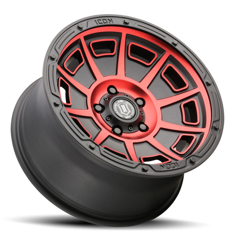 ICON VICTORY SATIN BLACK W/RED TINT