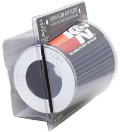K&N Universal Air Filter Chrome Round Tapered Blue - 4in - RG-1001BL
