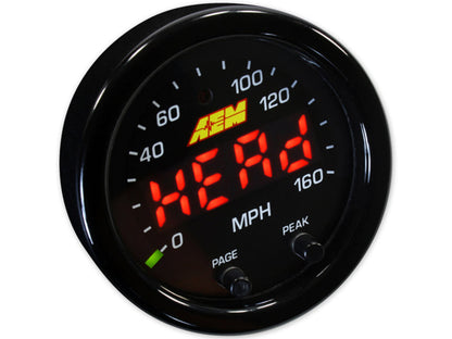 AEM X-Series 0-160 MPH Black Bezel w/ Black Face GPS - 30-0313