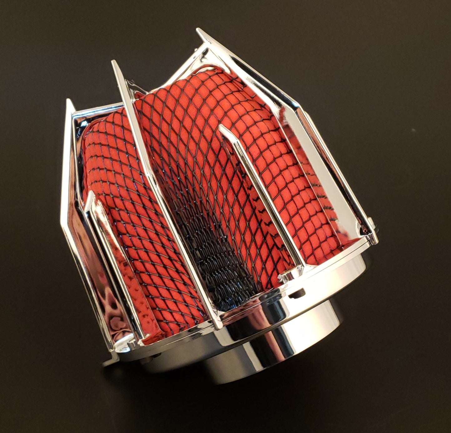 DRAGON FILTER  - 3" CHROME RED