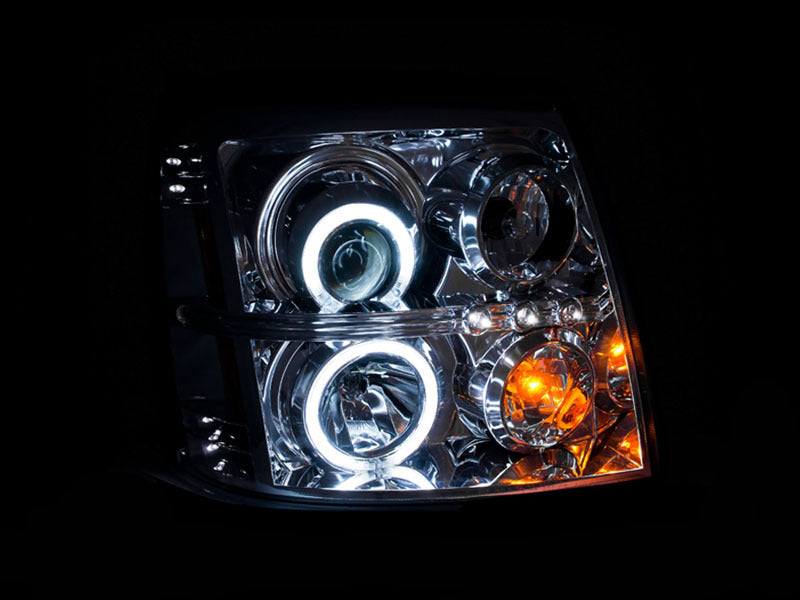 ANZO 2003-2006 Cadillac Escalade Projector Headlights w/ Halo Chrome (CCFL) - 111176-C-Dub Tech
