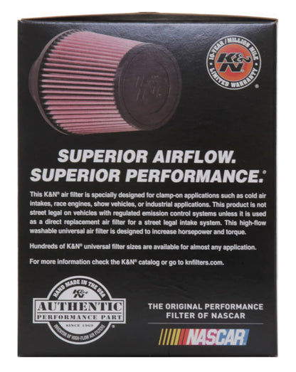 K&N Universal Rubber Filter 3 1/2inch ID FLG / 6inch - RE-0950