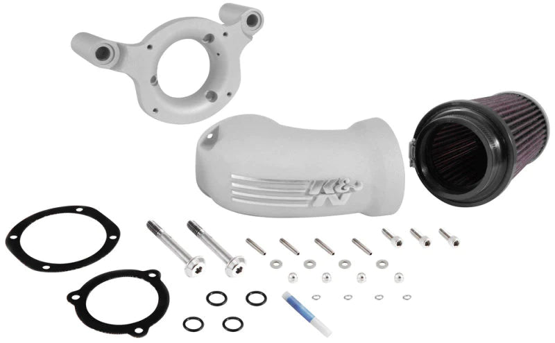 K&N 01-17 Harley Davidson Softail/Dyna FI Silver Aircharger Performance Intake - 63-1137S