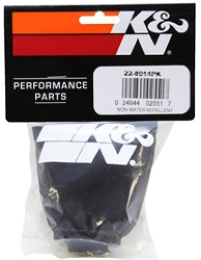 K&N Precharger Round Straight Air Filter Wrap Black - 5in - 22-8014PK
