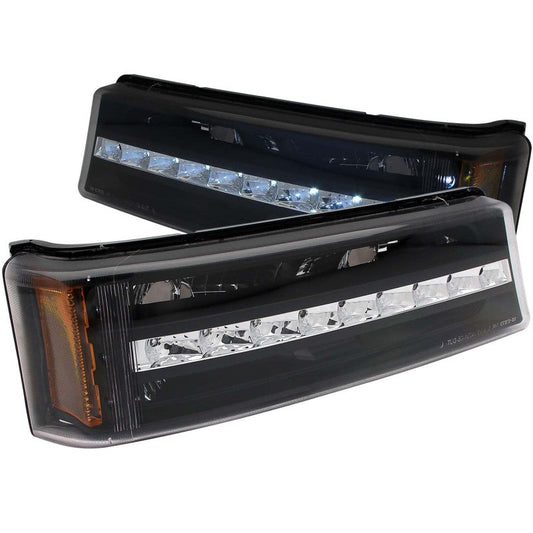 ANZO 2003-2006 Chevrolet Silverado 1500 LED Parking Lights Black w/ - 511067-C-Dub Tech