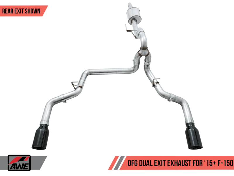 AWE Tuning 2015+ Ford F-150 0FG Dual Exit Performance Exhaust - 3015-33120-C-Dub Tech