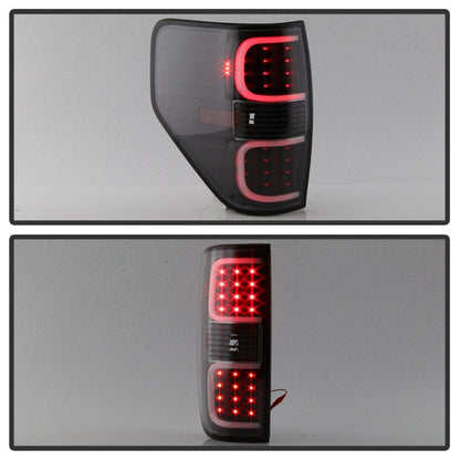 xTune Ford F150 09-14 LED Tail Lights - Black ALT-ON-FF15009-LBLED-BK - 5082169