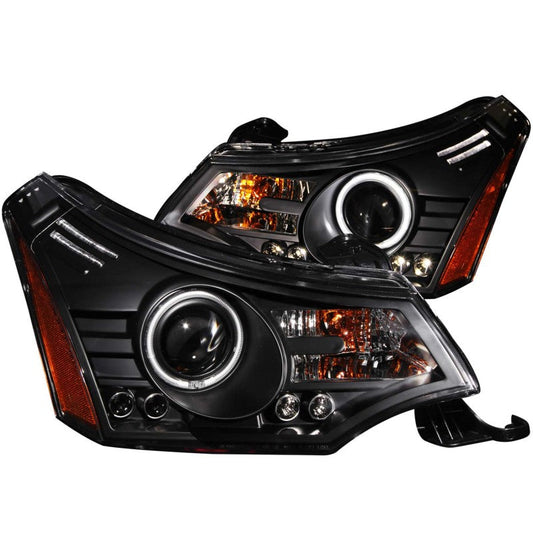 ANZO 2008-2011 Ford Focus Projector Headlights Black - 121272