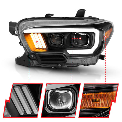 ANZO 2016-2017 Toyota Tacoma Projector Headlights w/ Plank Style Design - 111379-C-Dub Tech