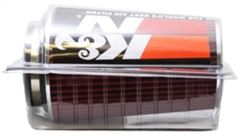 K&N Universal Air Filter Chrome Round Tapered Red - 4in - RG-1002RD