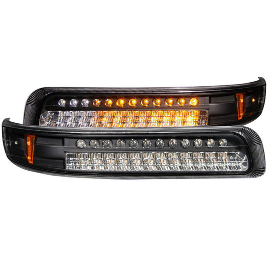 ANZO 1999-2002 Chevrolet Silverado 1500 LED Parking Lights Black w/ - 511055-C-Dub Tech