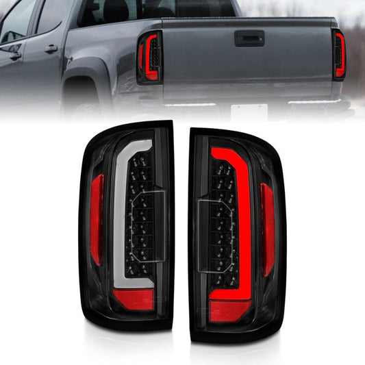 ANZO 15-21 GMC Canyon LED Taillights w/ Light Bar Black - 311402