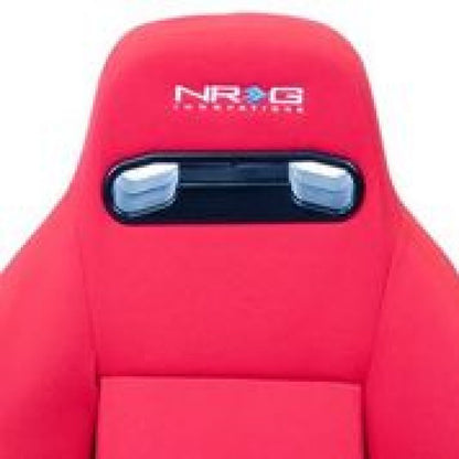 NRG Sport Seats (Pair) Type-R Cloth w/NRG Logo - Red - RSC-210L/R
