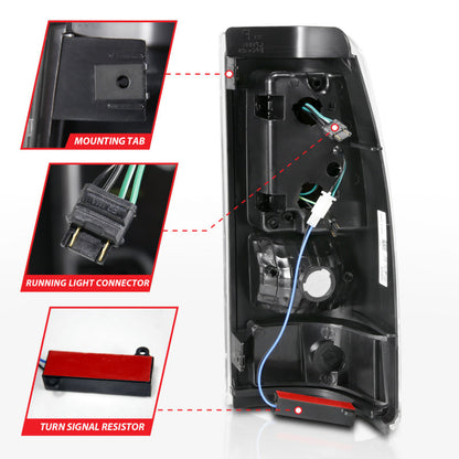 ANZO 2003-2006 Chevy Silverado 1500 LED Taillights Plank Style Black - 311333-C-Dub Tech