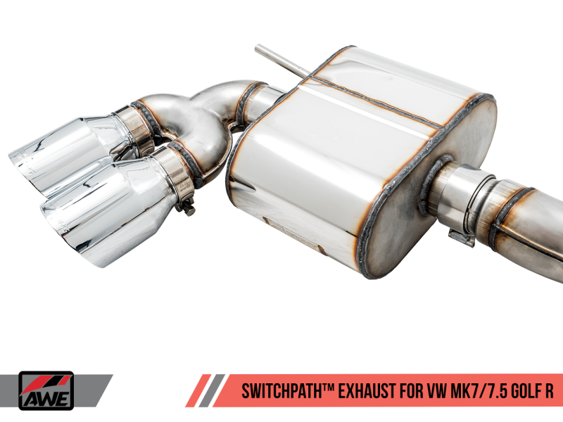 AWE Tuning Volkswagen Golf R MK7.5 SwitchPath Exhaust w/Chrome Silver - 3025-42066-C-Dub Tech
