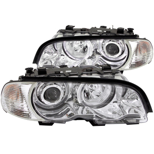 ANZO 2000-2003 BMW 3 Series E46 Projector Headlights w/ Halo - 121268-C-Dub Tech