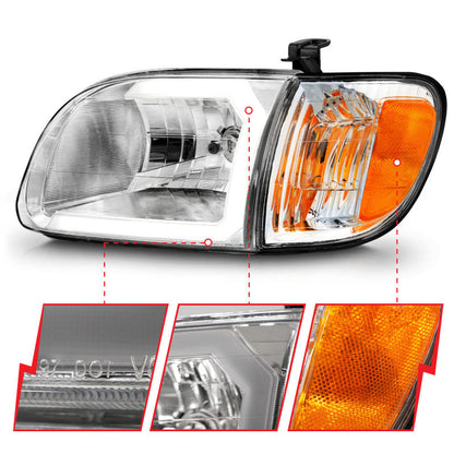 ANZO 00-04 Toyota Tundra (Reg/Acc Cab Only) Crystal Headlights w/Lgt - 111580-C-Dub Tech