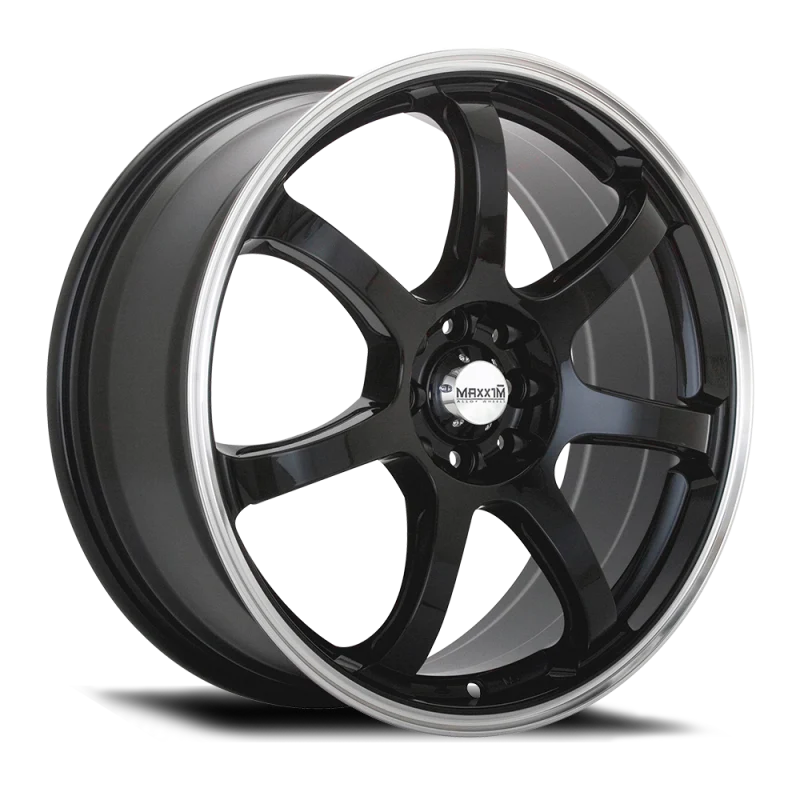 Maxxim Knight 15x6.5 10x100/114.3 ET38 Gloss Black Lip Polish - KN56T04385
