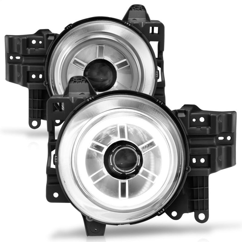 ANZO 2007-2013 Toyota Fj Cruiser Projector Headlights w/ Halo Chrome - 111115-C-Dub Tech