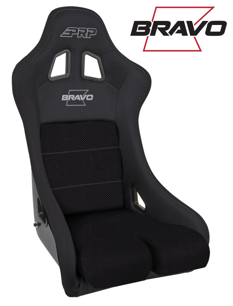 PRP Bravo Composite Seat- Black (PRP Silver Outline/Bravo Silver- Black - A4502-201
