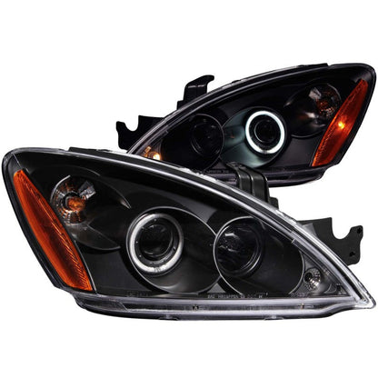 ANZO 2004-2007 Mitsubishi Lancer Projector Headlights w/ Halo Black (CCFL) - 121102-C-Dub Tech