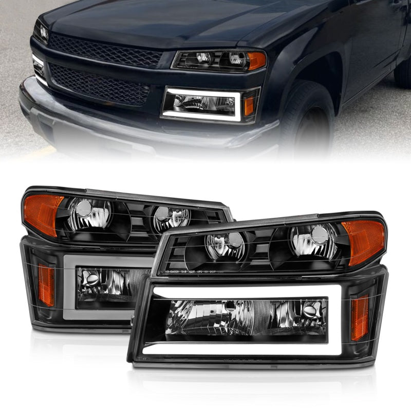 ANZO 04-12 GM Colorado/Canyon/I-Series Crystal Headlights - w/ Light Bar - 111558-C-Dub Tech