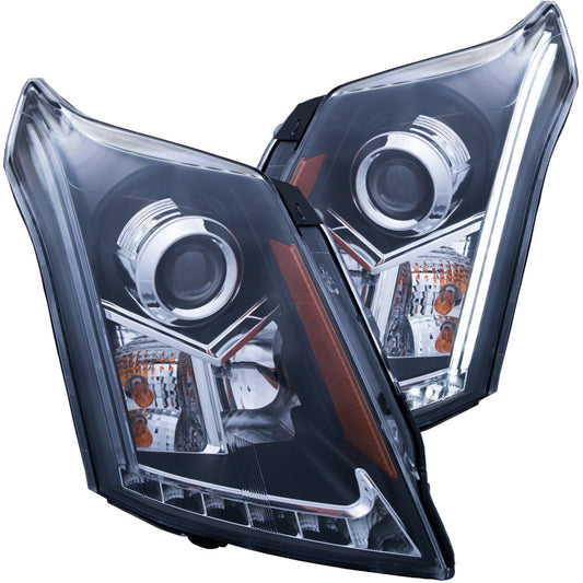 ANZO 2010-2015 Cadillac Srx Projector Headlights w/ Plank Style Design - 111308-C-Dub Tech