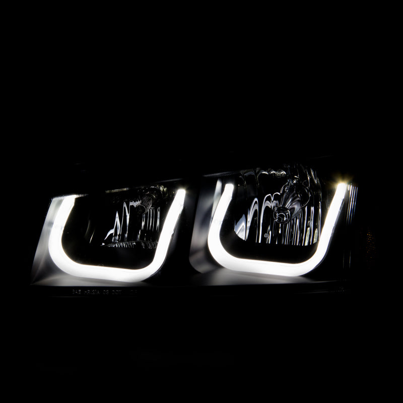 ANZO 2003-2006 Chevrolet Silverado 1500 Projector Headlights w/ U-Bar Black - 111312-C-Dub Tech