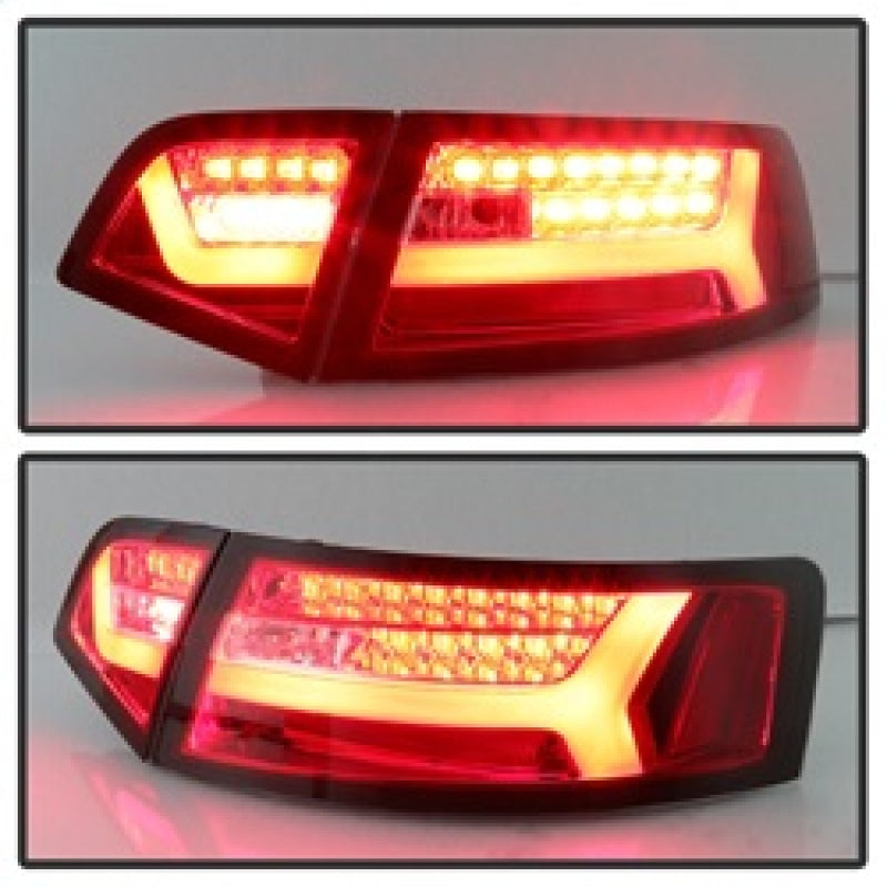 Spyder 09-12 Audi A6 LED Tail Lights - Red Clear - 5085191