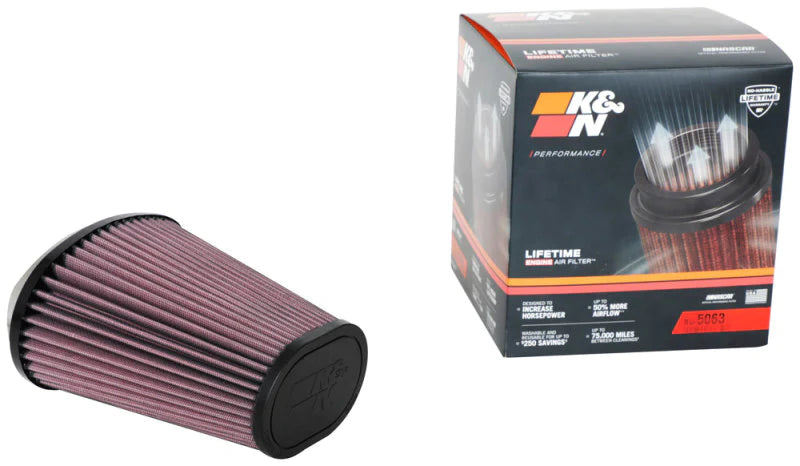 K&N Universal Clamp-On Air Filter 2.844x4.813in Flg ID x 6.5x4.75in - RU-5063