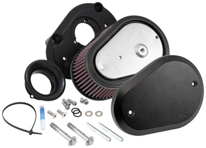 K&N Street Metal Intake System Flare - Black LG Capacity - RK-3947XB