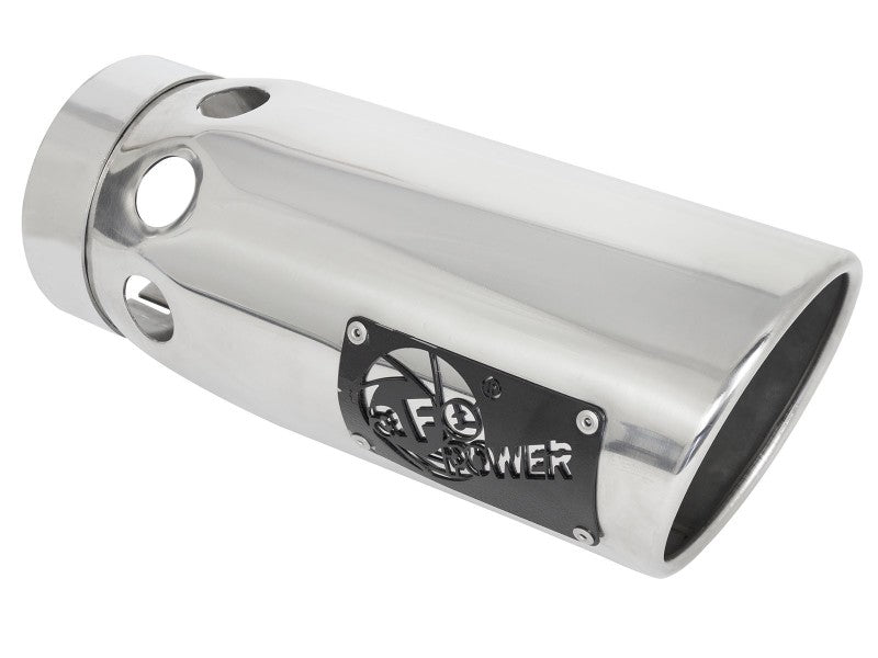 aFe Large Bore-HD 4in 409SS DPF-Back Exhaust System w/Polished Tips - 49-44126-P