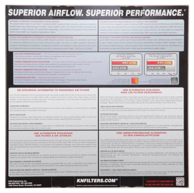K&N Replacement Drop In Air Filter - 14in OD / - E-3750