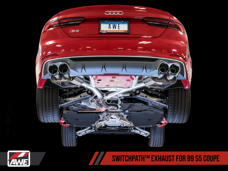 AWE Tuning Audi B9 S5 Coupe SwitchPath Exhaust w/ Chrome - 3025-42038-C-Dub Tech