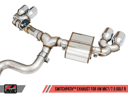 AWE Tuning Mk7 Golf R SwitchPath Exhaust w/Chrome Silver Tips - 3025-42064-C-Dub Tech
